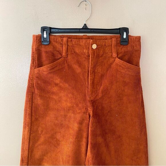 Favorite Daughter Terracotta Corduroy Pants Mischa High Waist Wide Leg NWT 28 - Picture 7 of 10